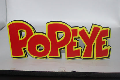 Popeye 3D printed Logo Sign Wall Desk Shelf Art