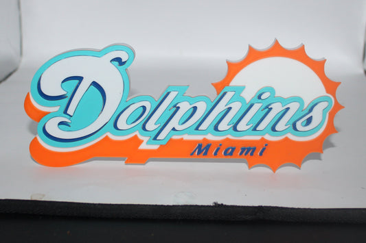 Miami Dolphins 3D printed Logo Sign Wall Desk Shelf Art