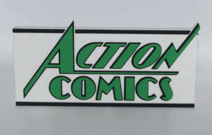 Action Comics 3D printed Logo Sign Wall Desk Shelf Art