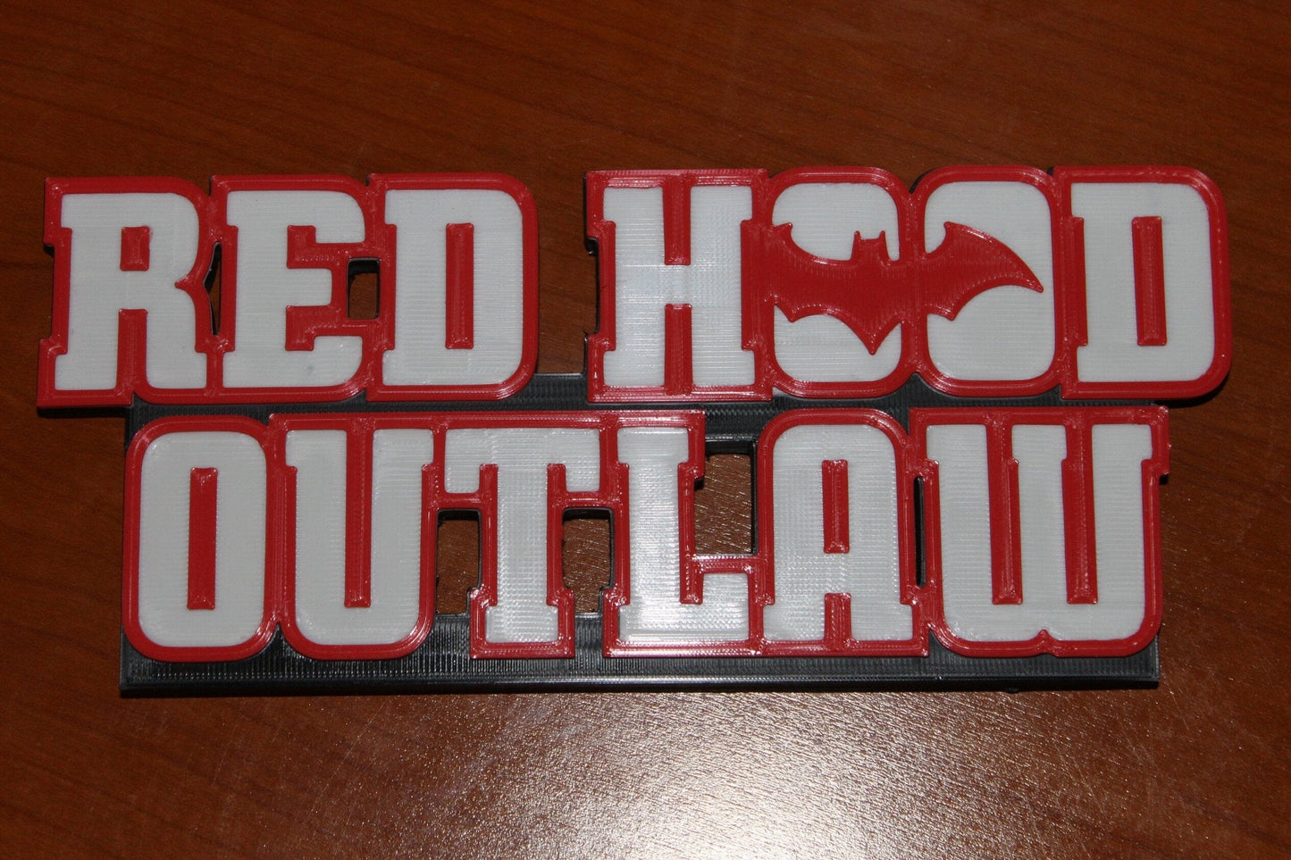 Red Hood Outlaw 3D printed Logo Sign Wall Desk Shelf Art