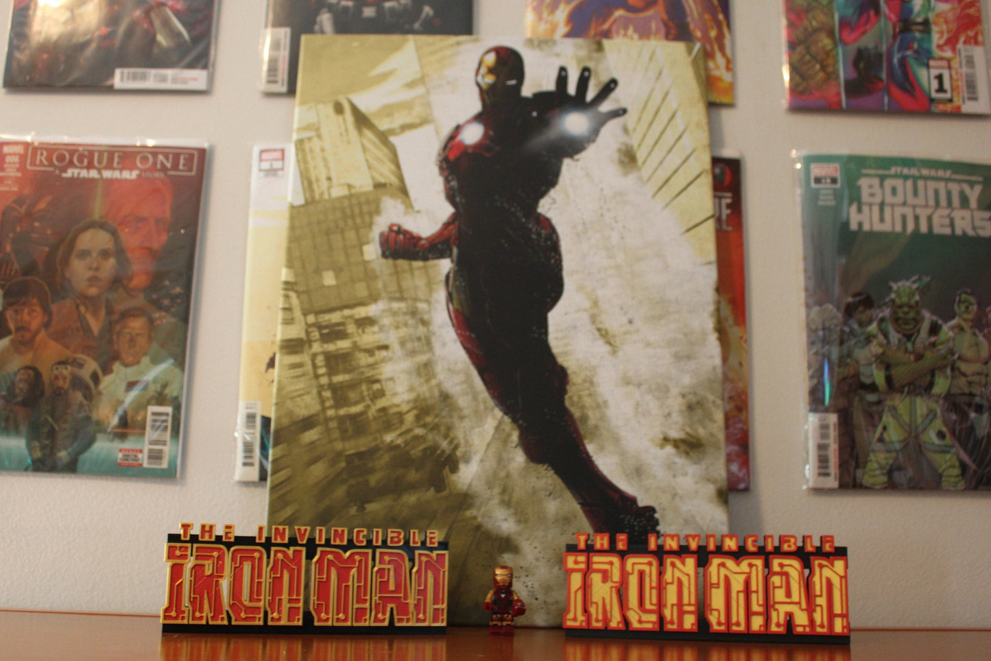 Iron Man 3D printed Comic Logo Art