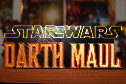 Darth Maul 3D printed Comic Logo Art