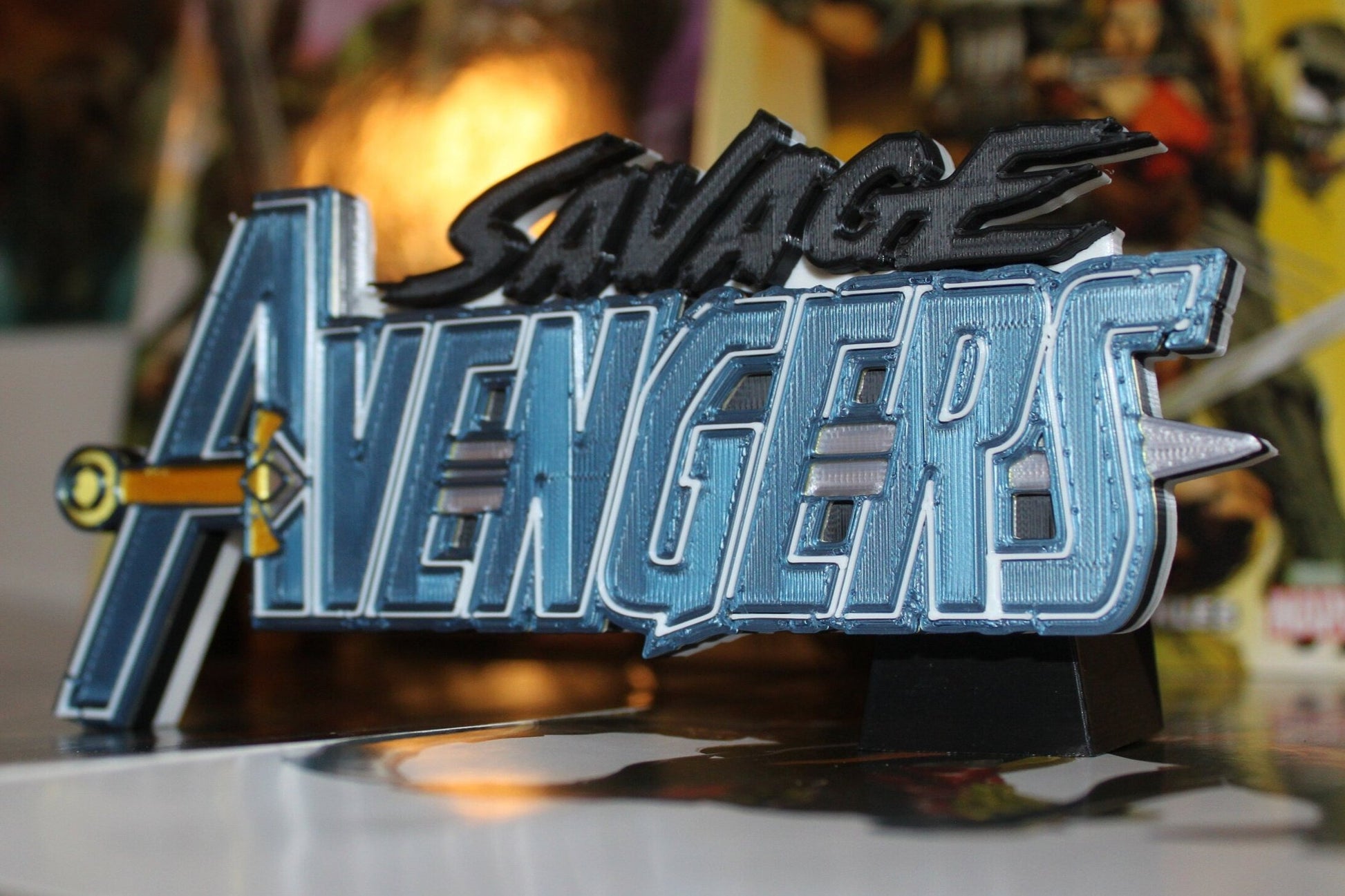 Savage Avengers 3D printed Comic Logo Art