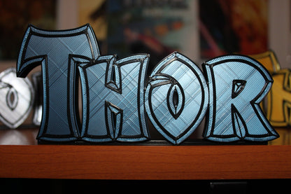 Thor 3D printed Logo Sign Wall Desk Shelf Art