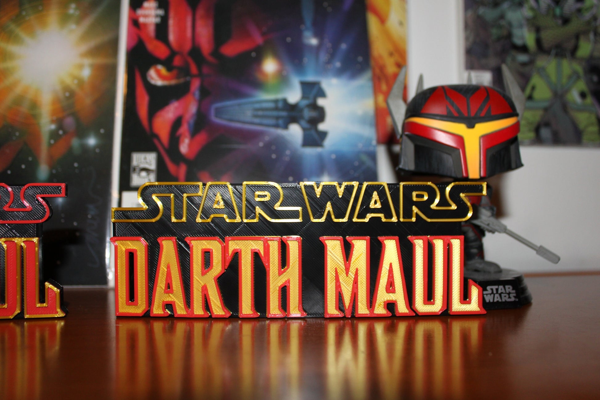 Darth Maul 3D printed Comic Logo Art