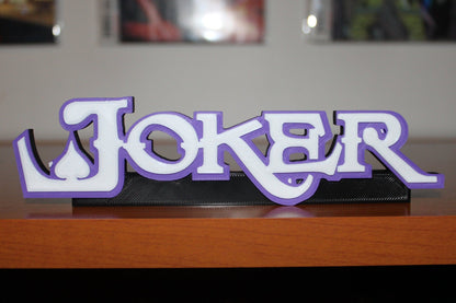 Joker 3D printed Logo Sign Wall Desk Shelf Art