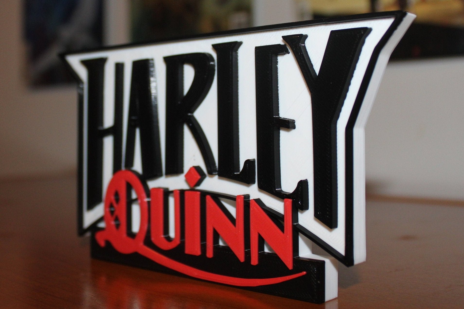 Harley Quinn 3D printed Comic Logo Art