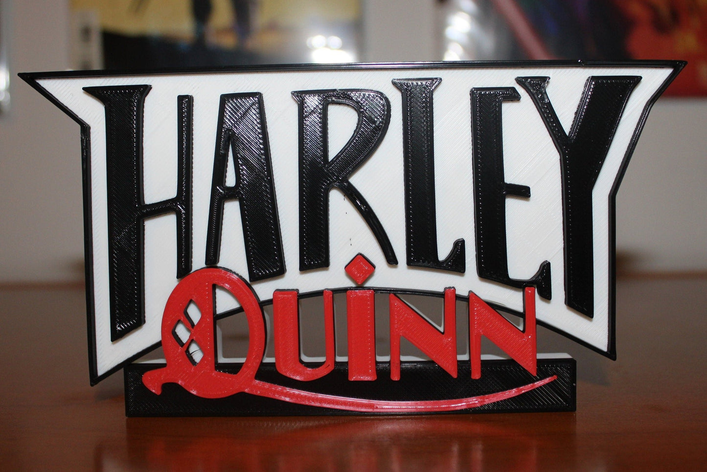 Harley Quinn 3D printed Comic Logo Art