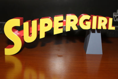 Supergirl 3D printed Comic Logo Art