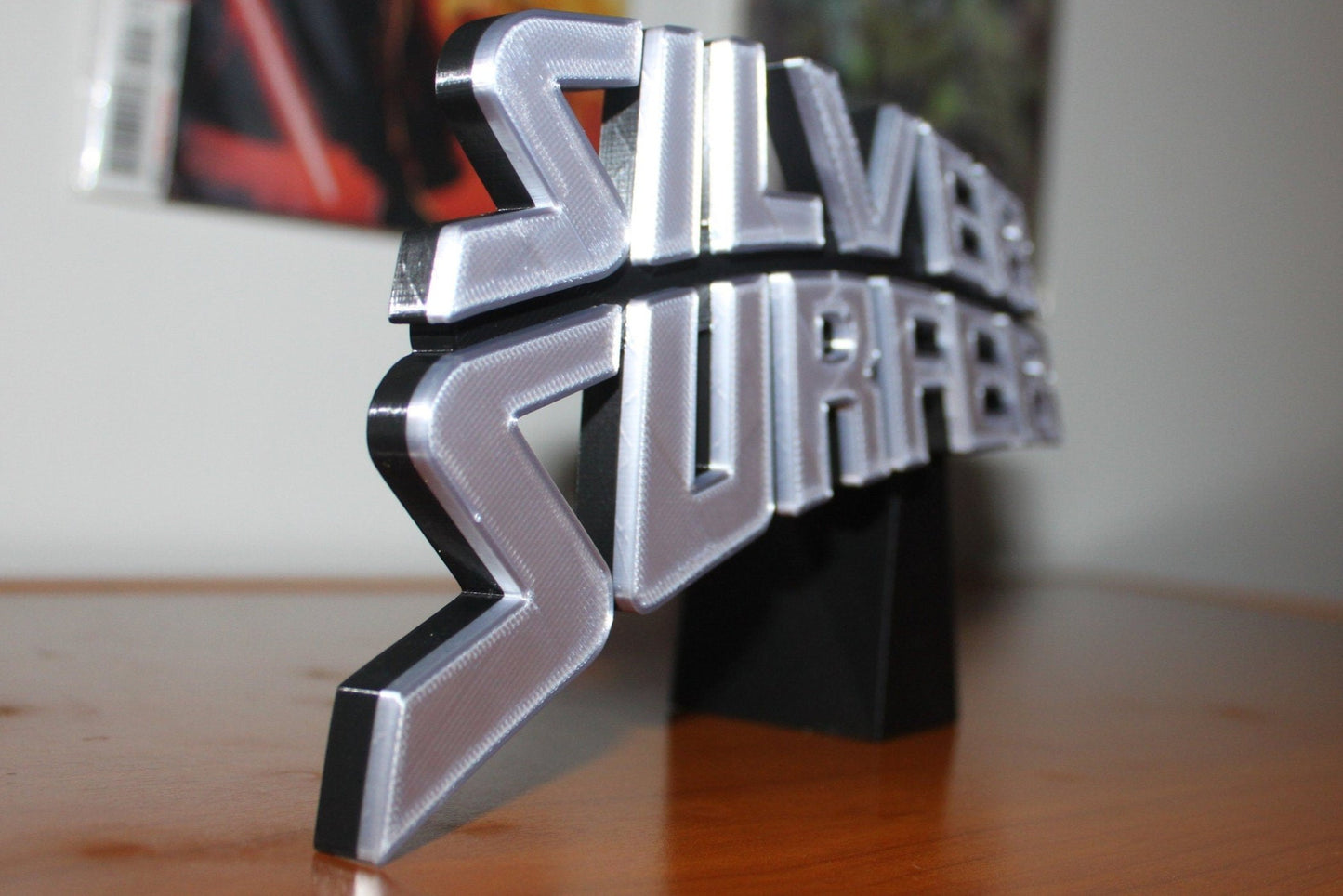 Silver Surfer 3D printed Comic Logo Art