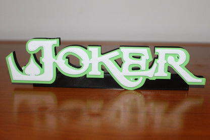 Joker 3D printed Logo Sign Wall Desk Shelf Art