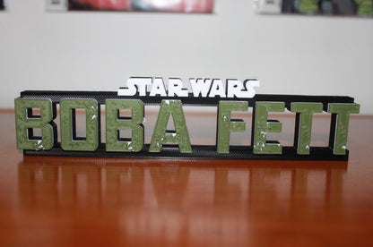 Boba Fett 3D printed Comic Logo Art