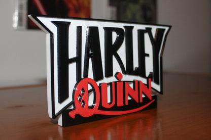 Harley Quinn 3D printed Comic Logo Art