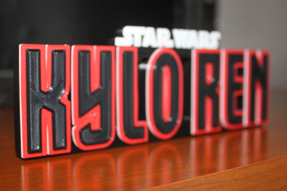 Kylo Ren 3D printed Comic Logo Art