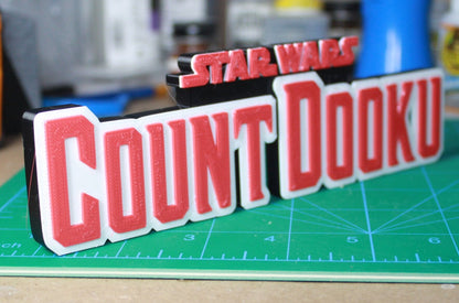 Count Dooku 3D printed Comic Logo Art