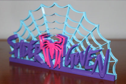 Spider Gwen 3D printed Comic Logo Art