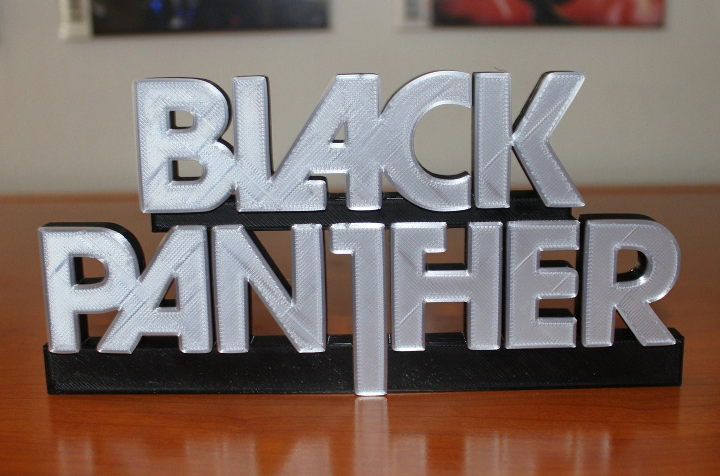 Black Panther 3D printed Logo Sign Wall Desk Shelf Art