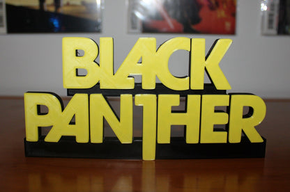 Black Panther 3D printed Logo Sign Wall Desk Shelf Art