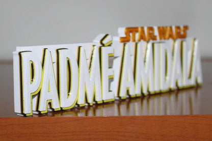 Padme Amidala 3D printed Comic Logo Art