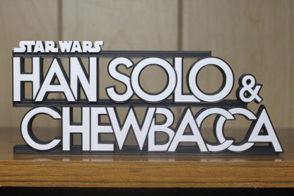 Han Solo & Chewbacca 3D printed Logo Art