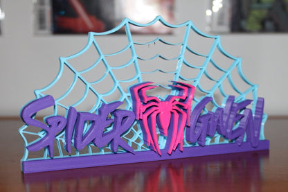 Spider Gwen 3D printed Comic Logo Art