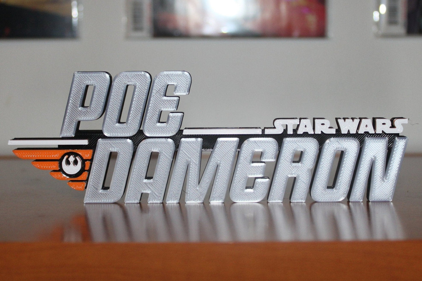 Poe Dameron 3D printed Logo Sign Wall Desk Shelf Art