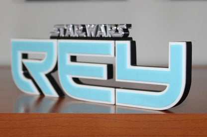 Rey Skywalker 3D printed Comic Logo Art