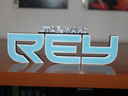 Rey Skywalker 3D printed Comic Logo Art