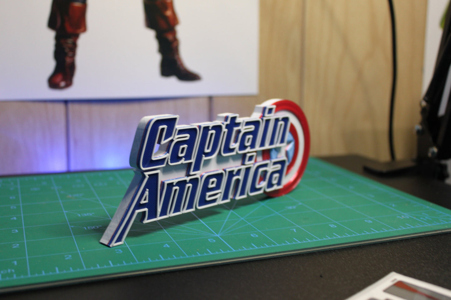 Captain America 3D printed Comic Logo Art