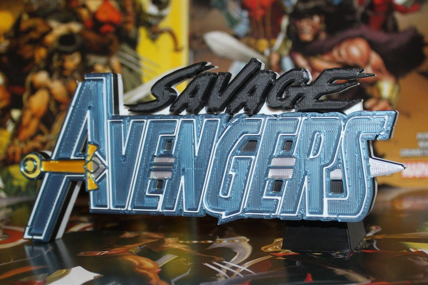 Savage Avengers 3D printed Comic Logo Art