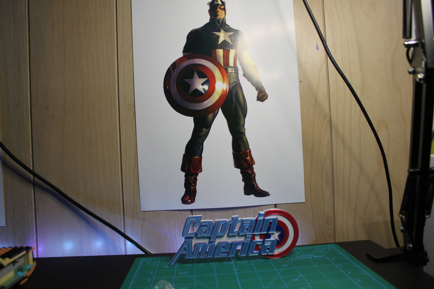 Captain America 3D printed Comic Logo Art