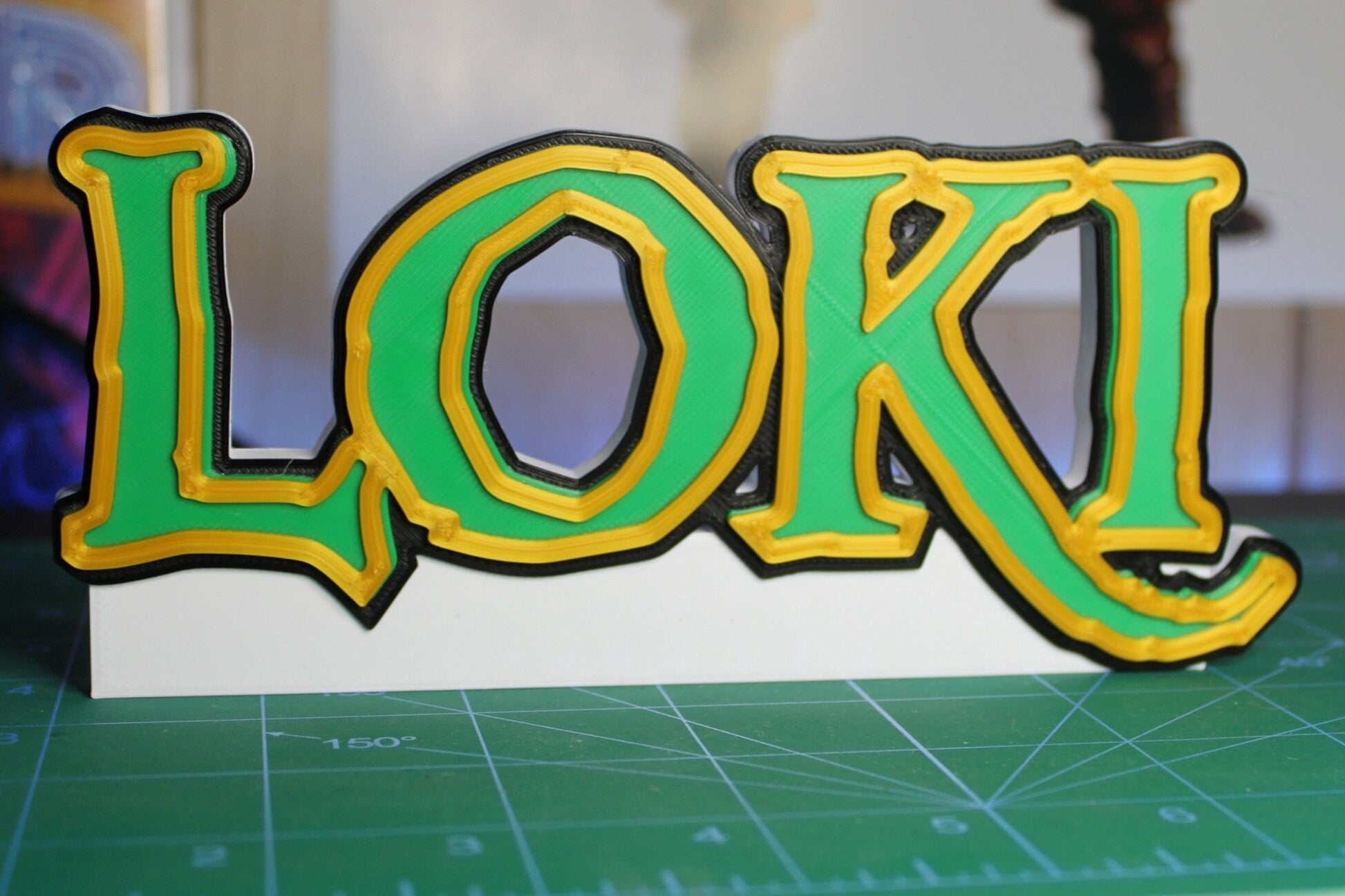 Loki 3D printed Comic Logo Art