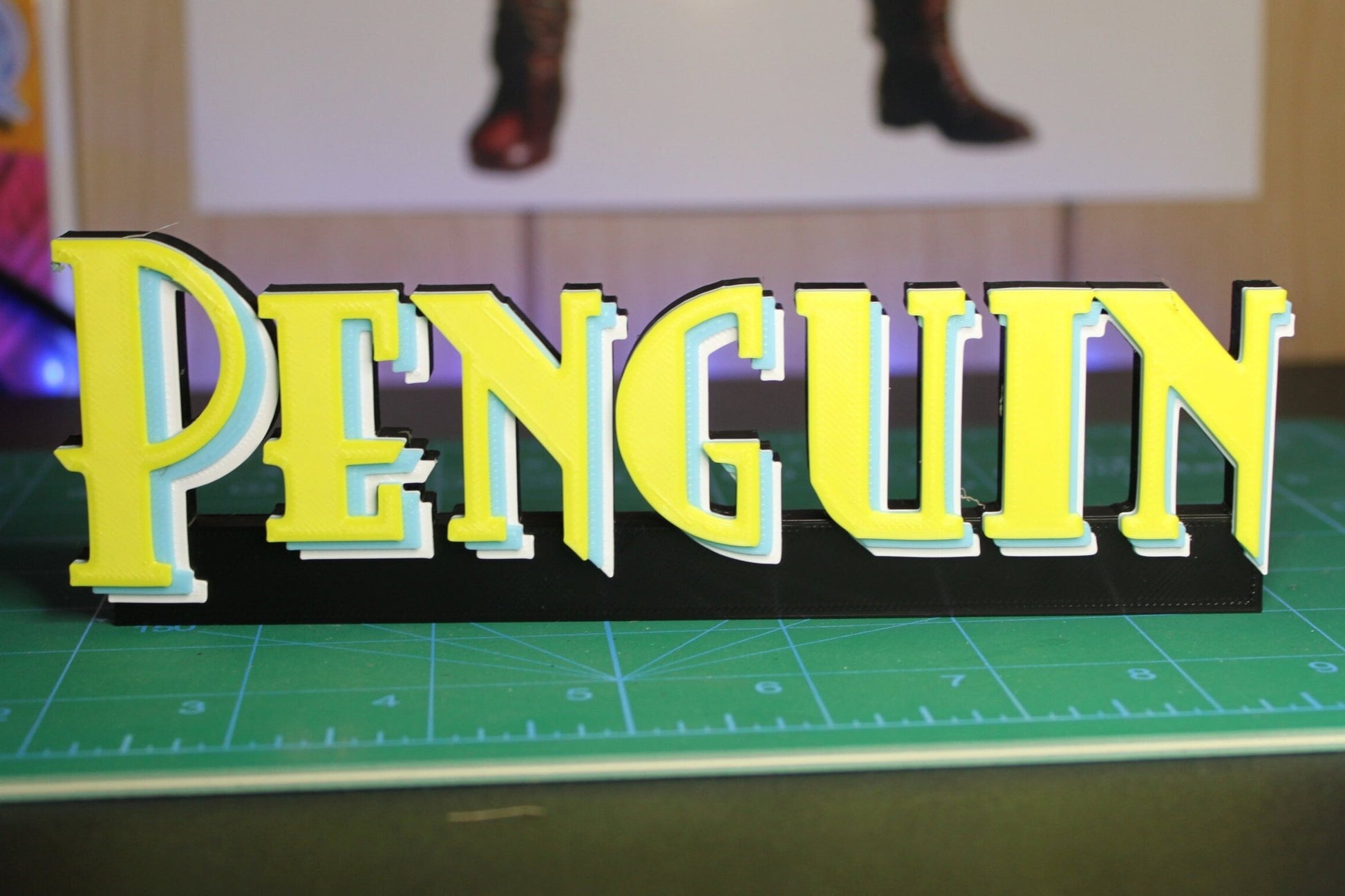 Penguin 3D printed Comic Logo Art