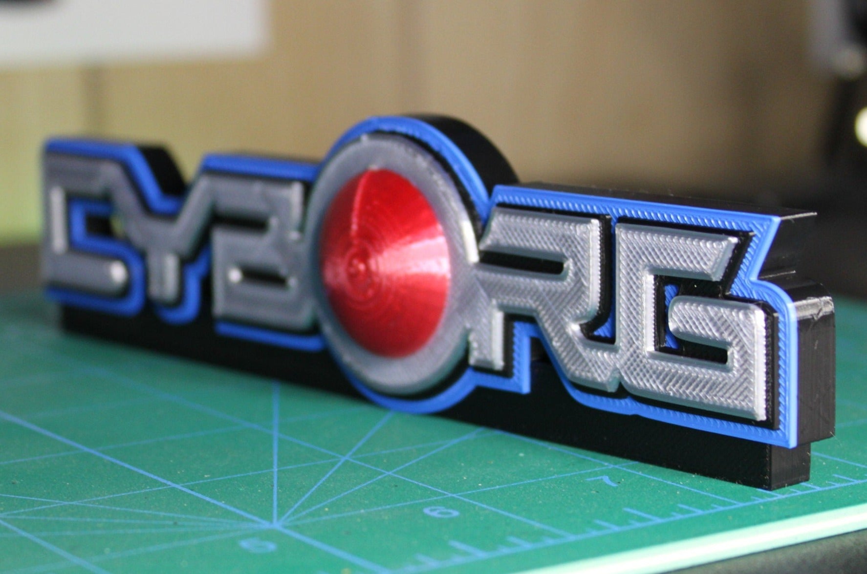 Cyborg 3D printed Comic Logo Art