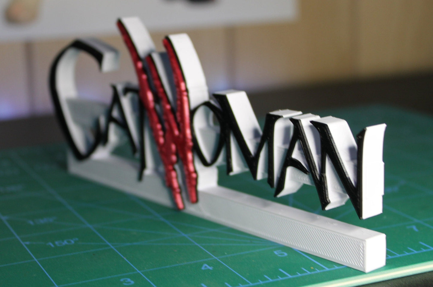 Cat Woman 3D printed Comic Logo Art