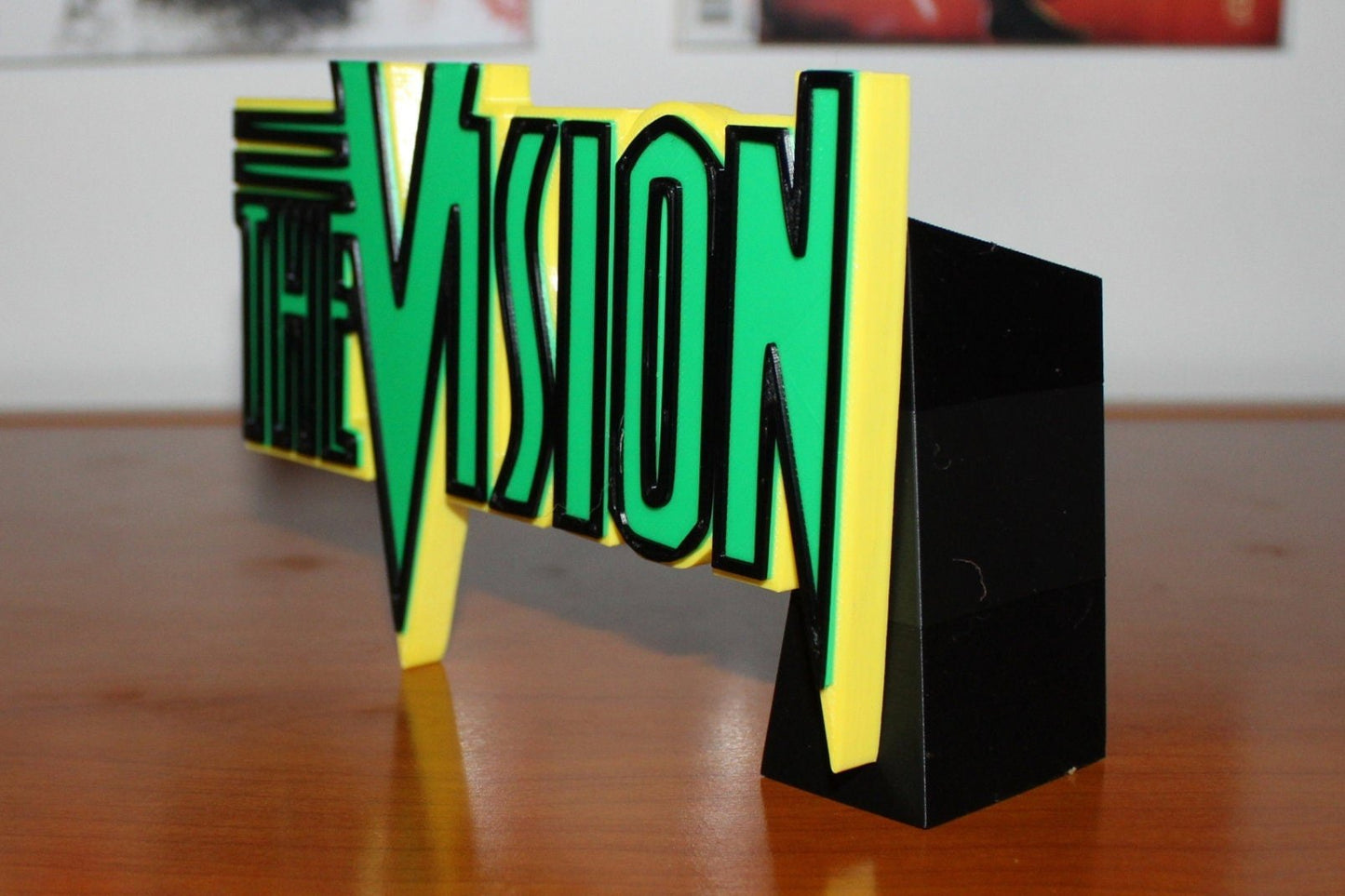 Vision 3D printed Comic Logo Art