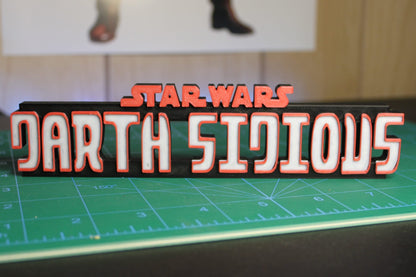 Darth Sidious 3D printed Comic Logo Art