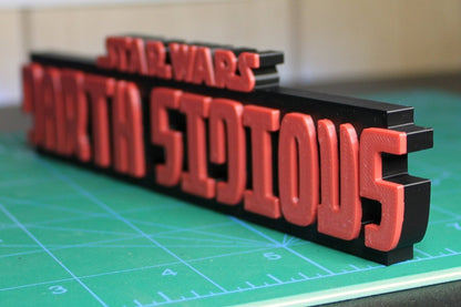 Darth Sidious 3D printed Comic Logo Art