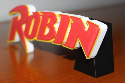 Robin 3D printed Comic Logo Art