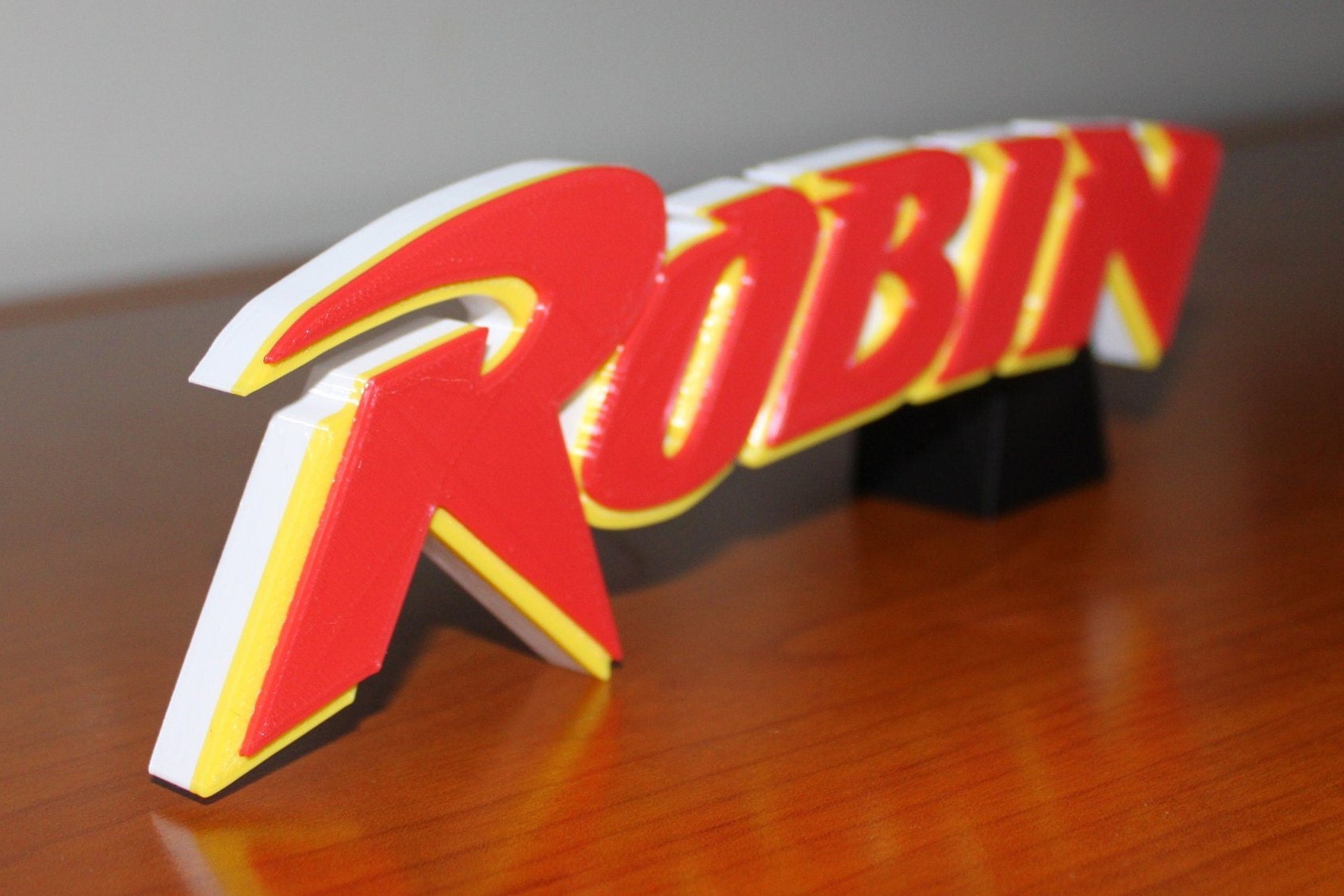 Robin 3D printed Comic Logo Art