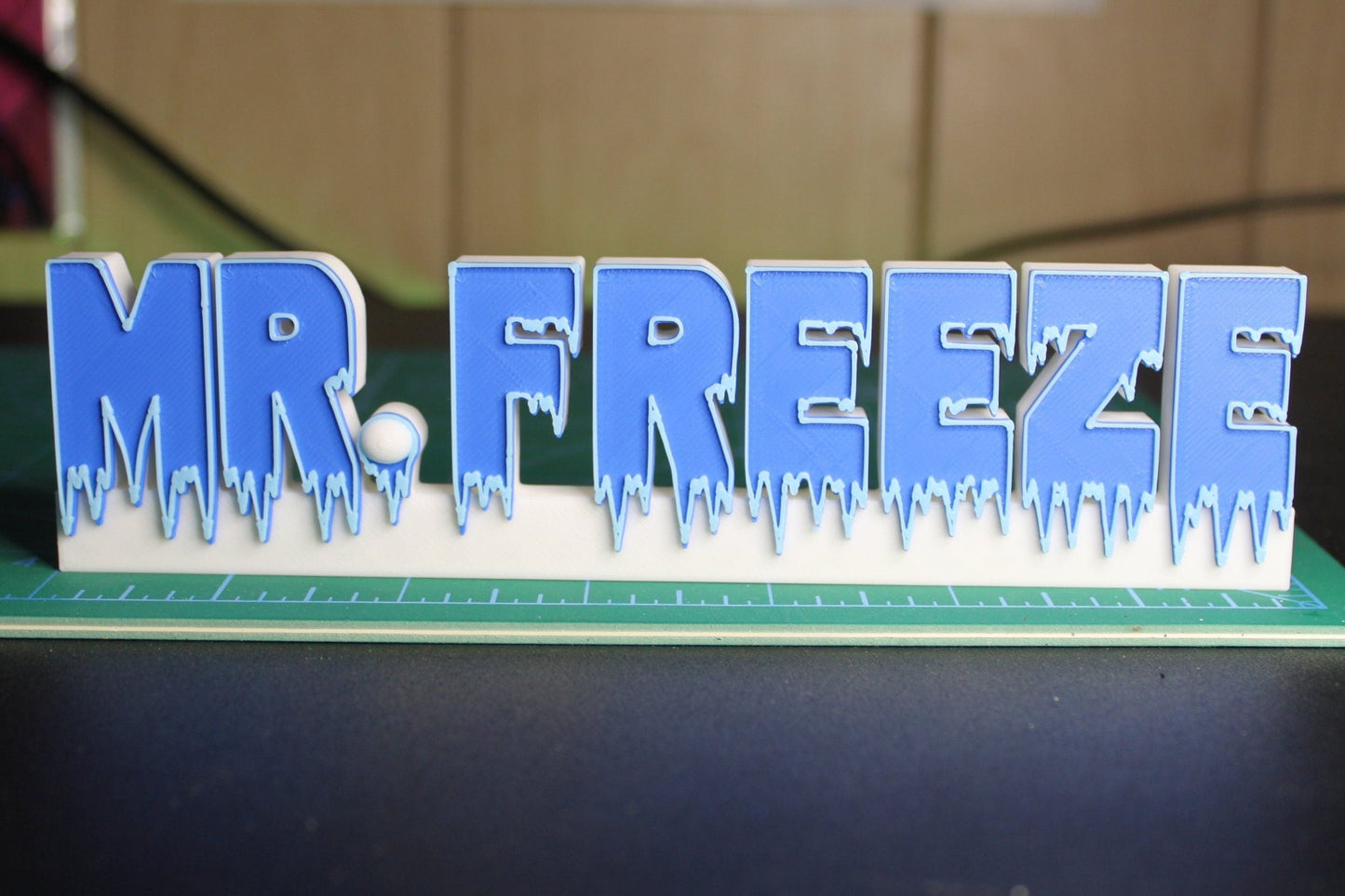 Mr. Freeze 3D printed Comic Logo Art