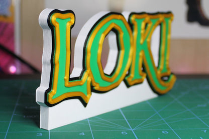 Loki 3D printed Comic Logo Art