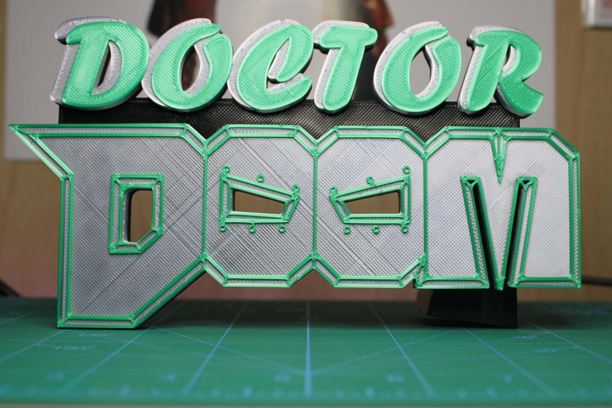 Doctor Doom 3D printed Comic Logo Art