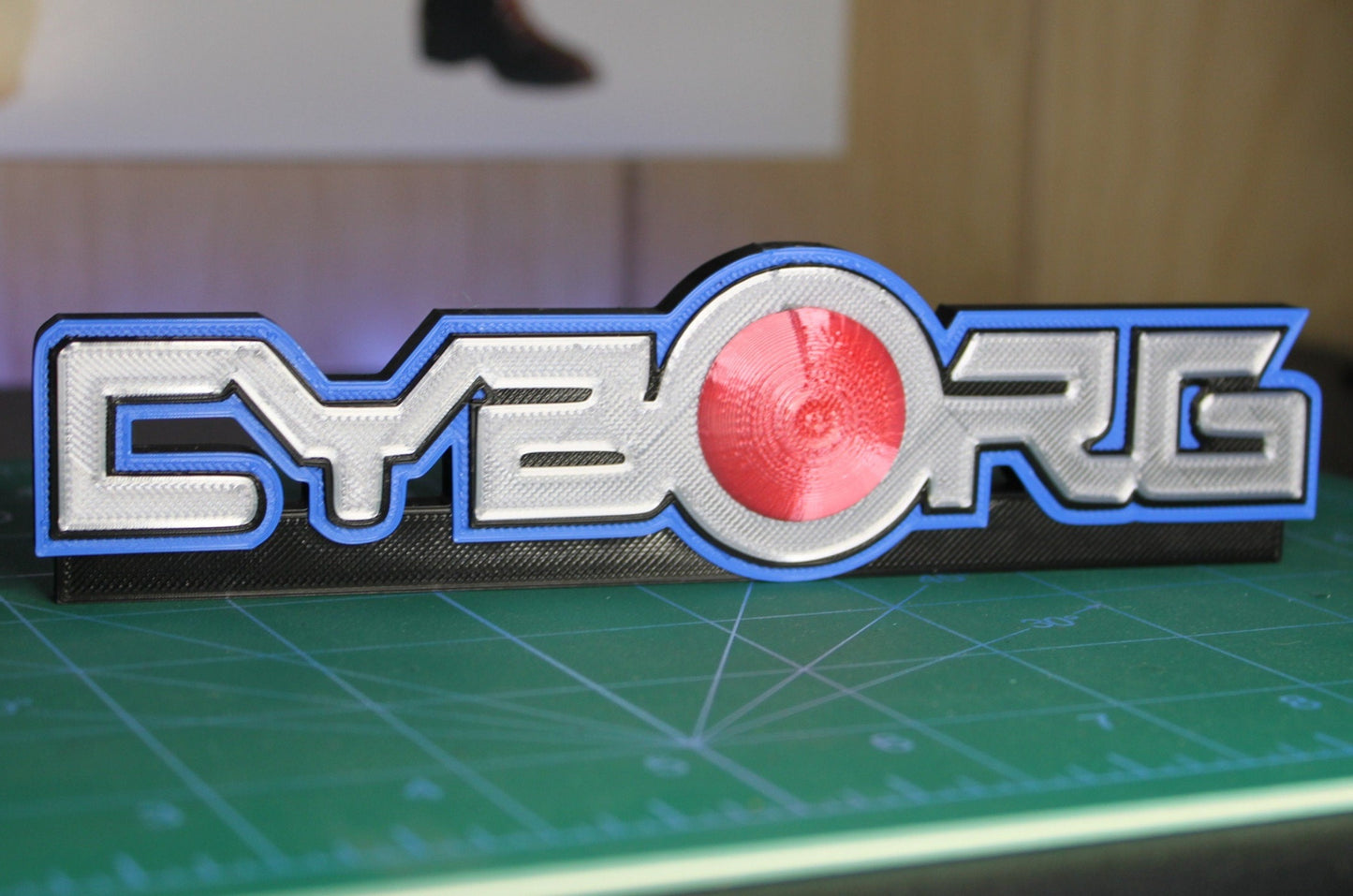 Cyborg 3D printed Comic Logo Art