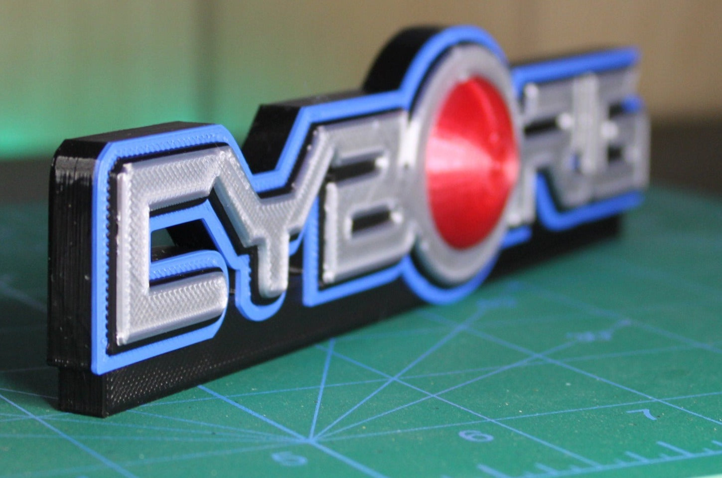 Cyborg 3D printed Comic Logo Art