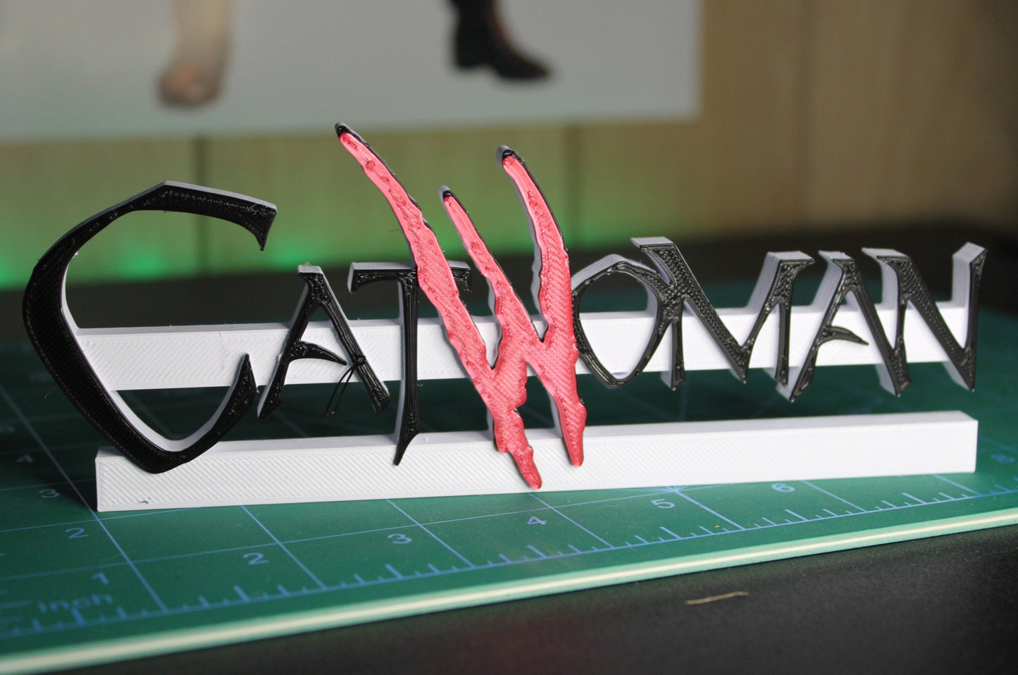 Cat Woman 3D printed Comic Logo Art