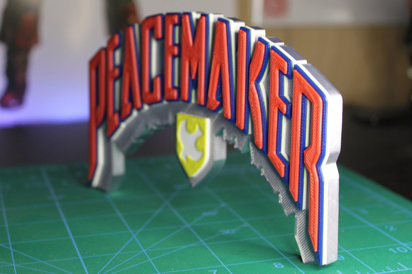 Peacemaker 3D printed Comic Logo Art