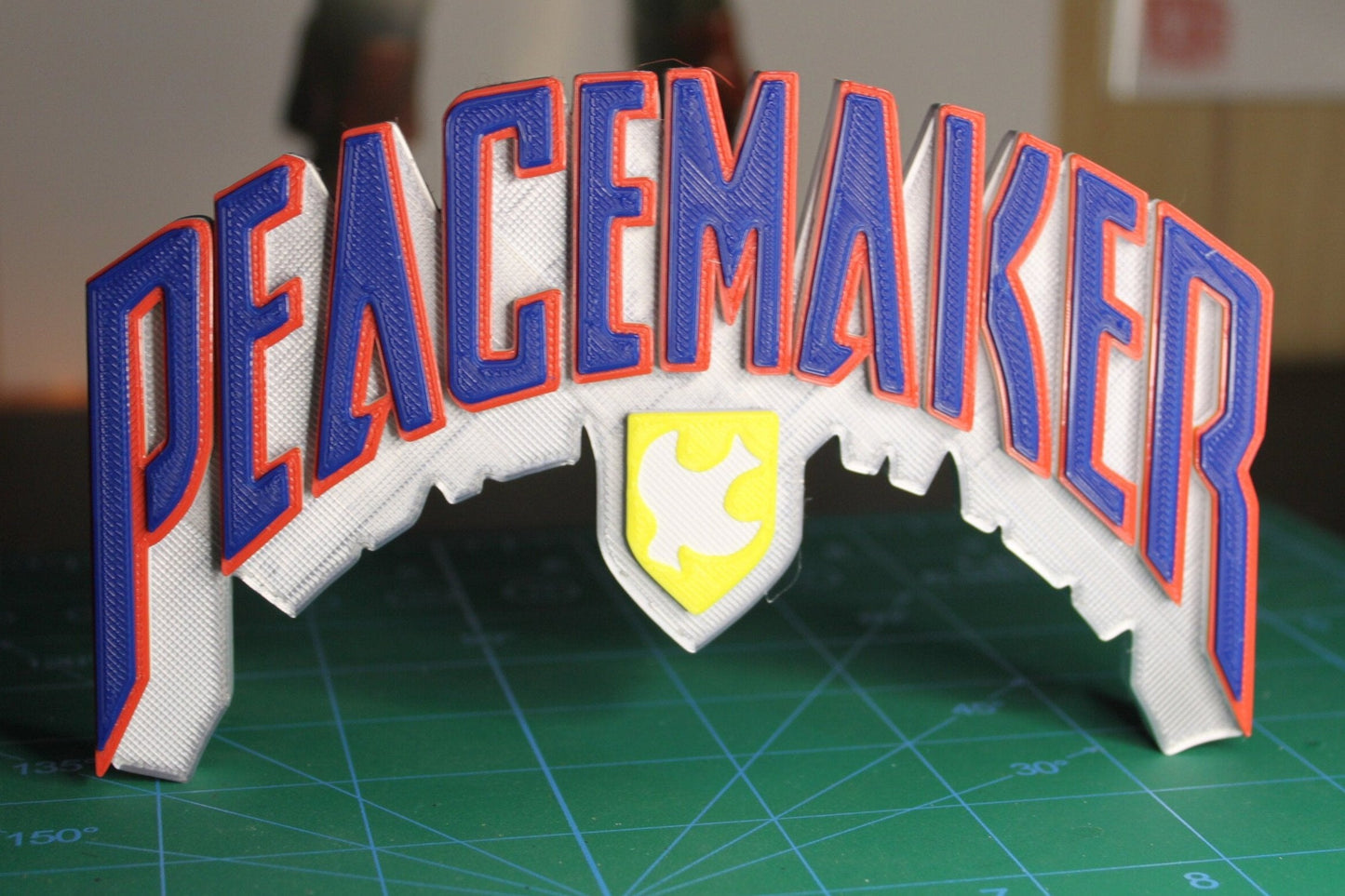 Peacemaker 3D printed Logo Sign Wall Desk Shelf Art