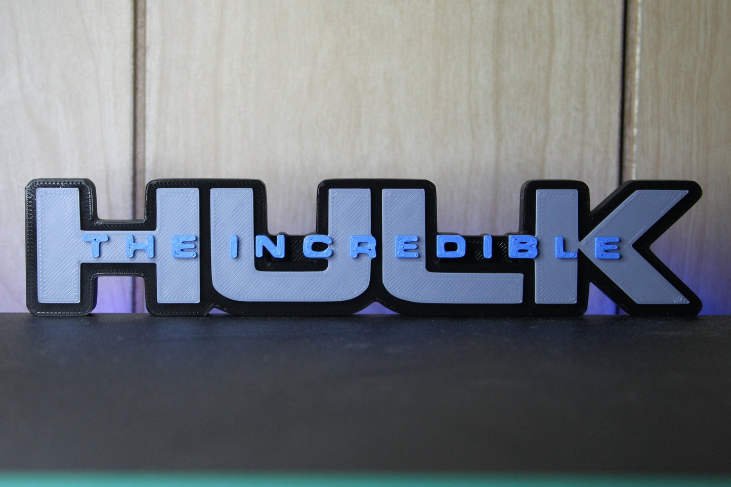 Incredible Hulk 3D printed Logo Sign Wall Desk Shelf Art