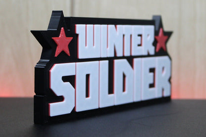 Winter Soldier 3D printed Logo Sign Wall Desk Shelf Art